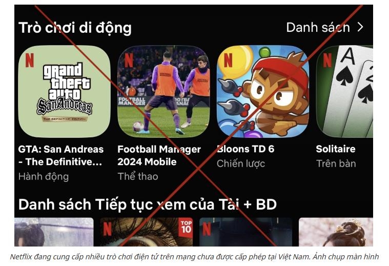 越南命令 Netflix 暂停游戏服务... “未经许可的服务”